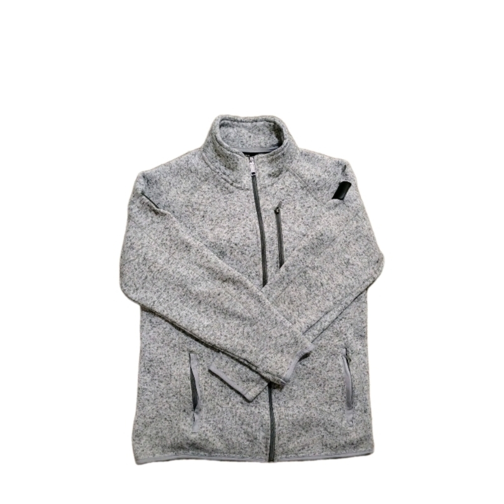 Grunt Style Fleece Jacket Men's Large Military Tactical Full Zip Heather Gray